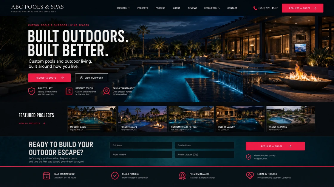 The same example website rebuilt as a modern Mand Digital design